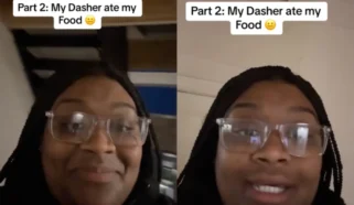Woman Says DoorDash Delivery Driver Ate Her Food