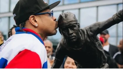 Former NBA Star Allen Iverson posted pictures of himself appreciating his 'ant" size statue as his fan express outrage.