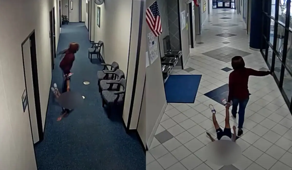 Texas Teacher Caught on Video Dragging Boy with Special Needs Across the Floor By One Ankle; Mother Tries to Intervene Another Time and Is Fired from School Texas Teacher Caught on Video Dragging Boy with Special Needs Across the Floor By One Ankle; Mother Tries to Intervene Another Time and Is Fired from School