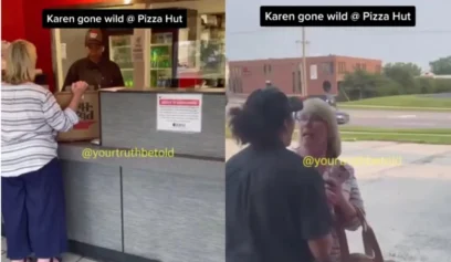 Woman and Pizza Hut Employee Get In Heated Spat