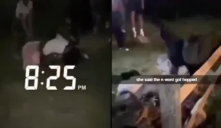 White Girl Jumped By Group After Saying Racial Slur