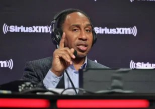 Stephen A. Smith attends SiriusXM At Super Bowl LVII on February 09, 2023 in Phoenix, Arizona. (Photo by Cindy Ord/Getty Images for SiriusXM)