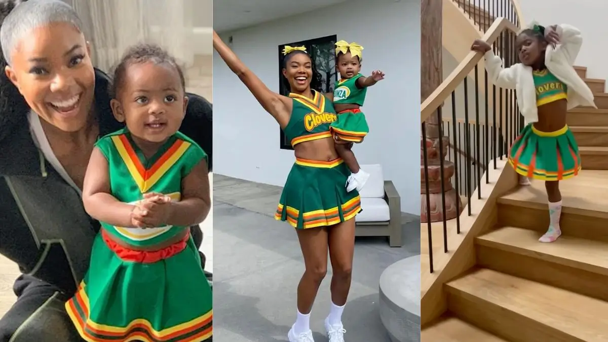 Gabrielle Union shares adorable pictures of her daughter Kaavia in her "Bring It On" costume. 