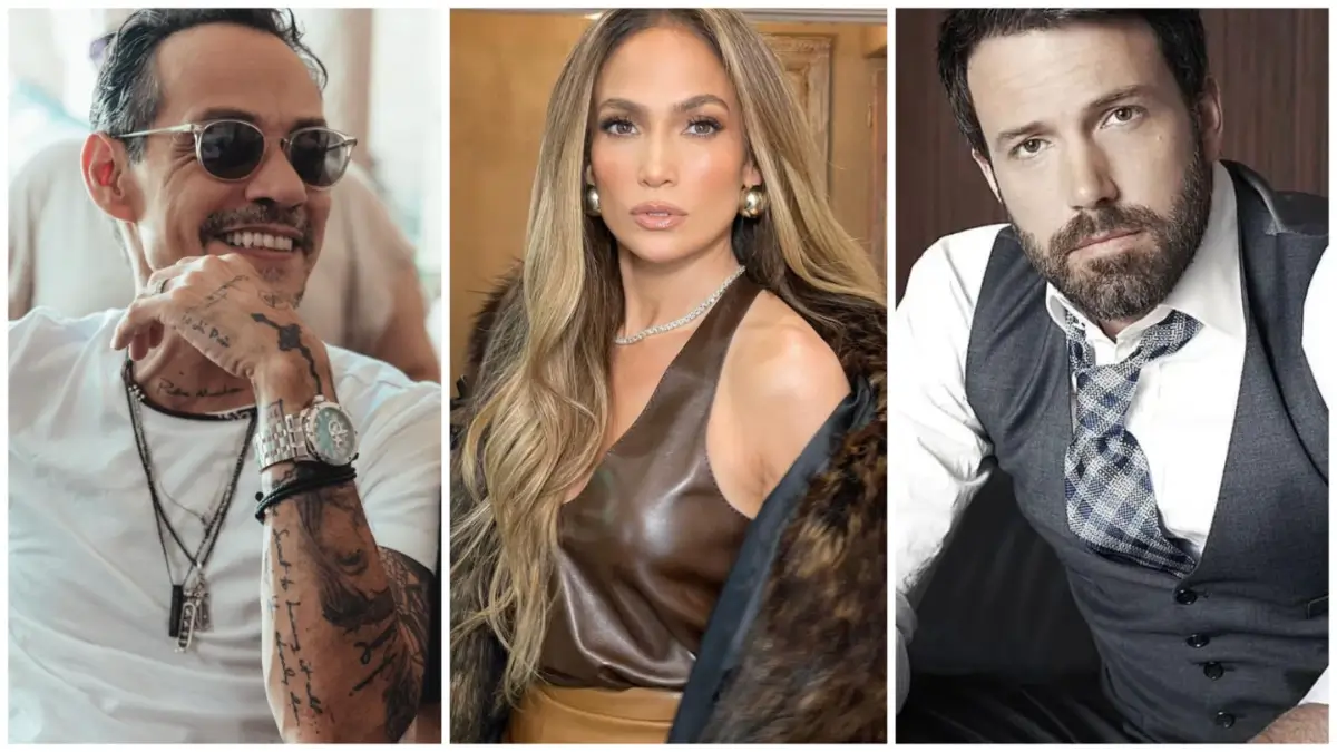 Videos of Marc Anthony (L) and Ben Affleck (R) looking annoyed with Jennifer Lopez (C) resurface amidst Bennifer divorce rumors. (Photo: @marcanthony / @jlo / @benaffleckreturn / Instagram)