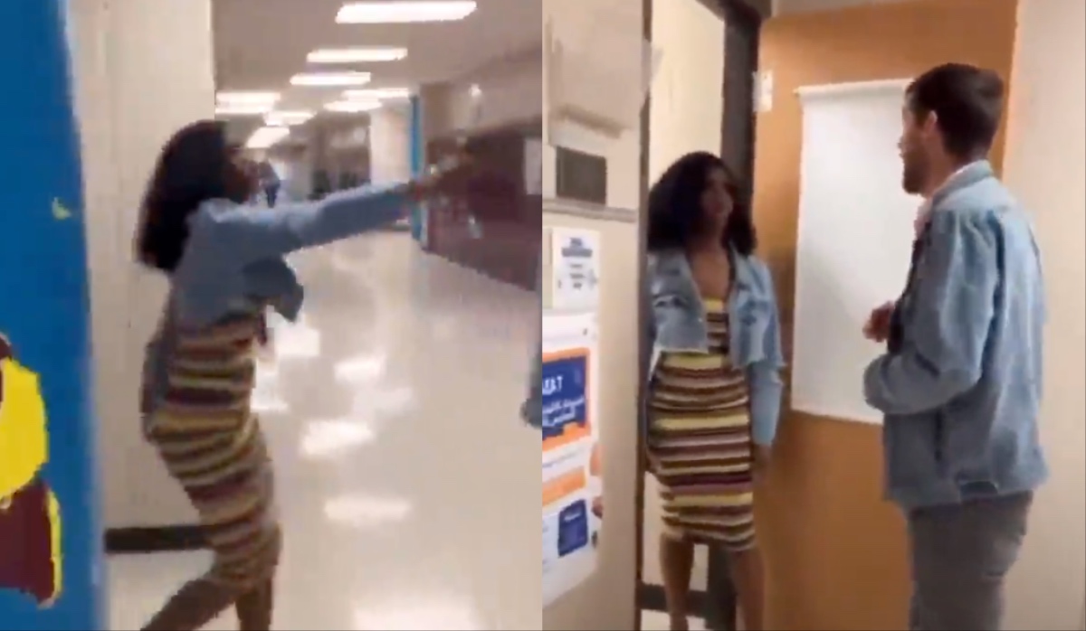 Viral Video Shows High School Student Pepper-Spraying Teacher Who Allegedly Confiscated Her Cellphone; Public Demands She’s Charged, Expelled Viral Video Shows High School Student Pepper-Spraying Teacher Who Allegedly Confiscated Her Cellphone; Public Demands She’s Charged, Expelled