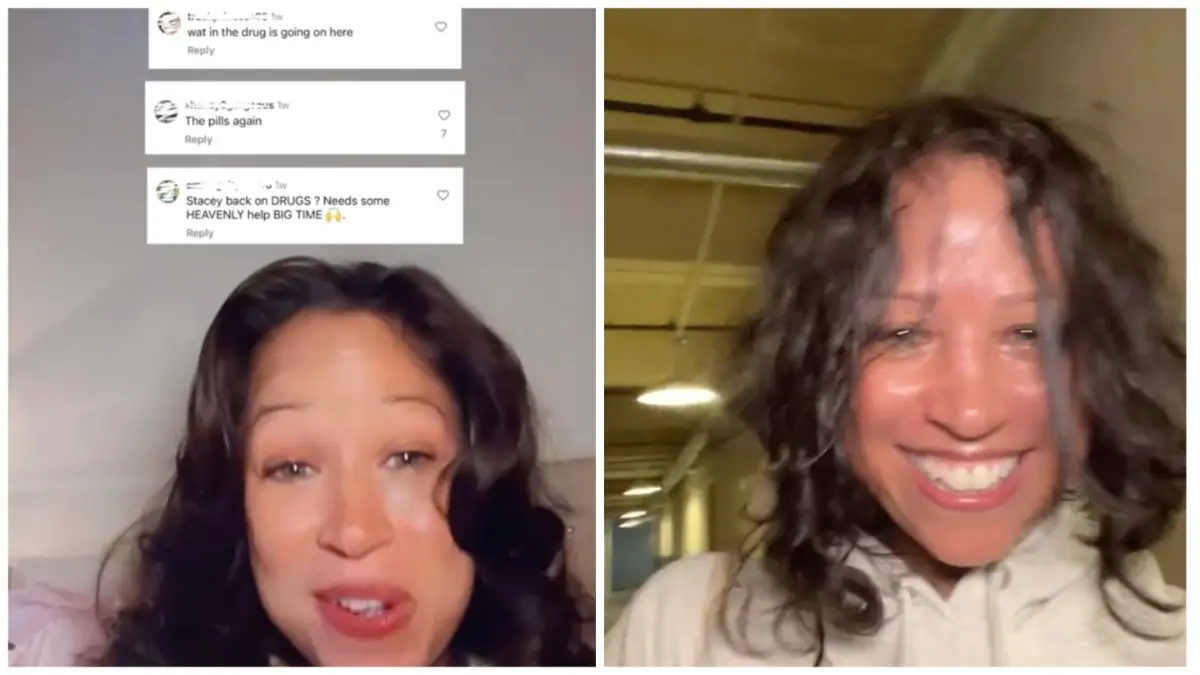 Stacey Dash addresses speculation she has relapsed years after beating pain pill addiction. Photos: Official.staceydash/TikTok.