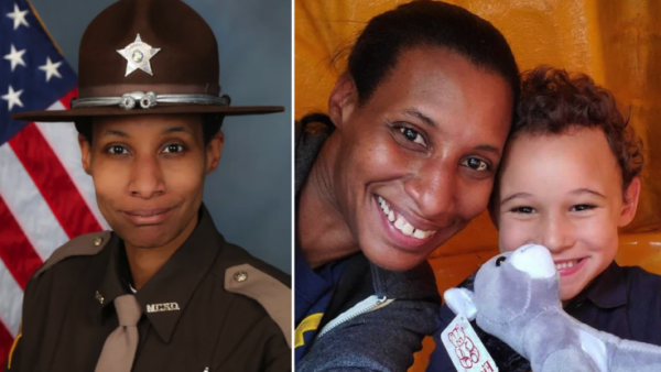 Tamieka White (left) and the deputy with her son. Facebook