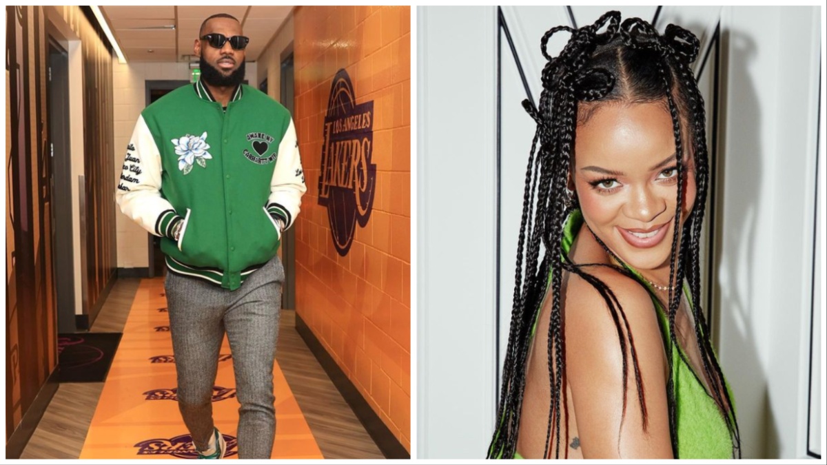 LeBron James goes in for awkward belly rub of pregnant Rihanna at