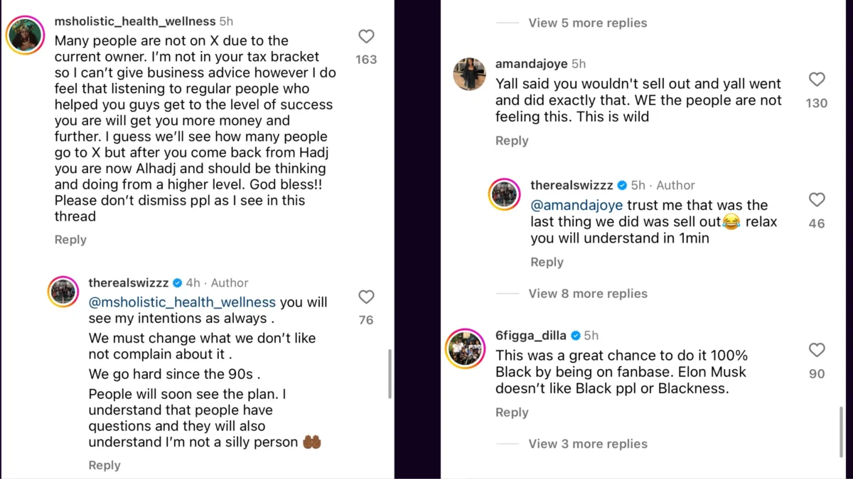  Swizz Beatz’s official Instagram is blowing up with shocked and irate comments about the deal