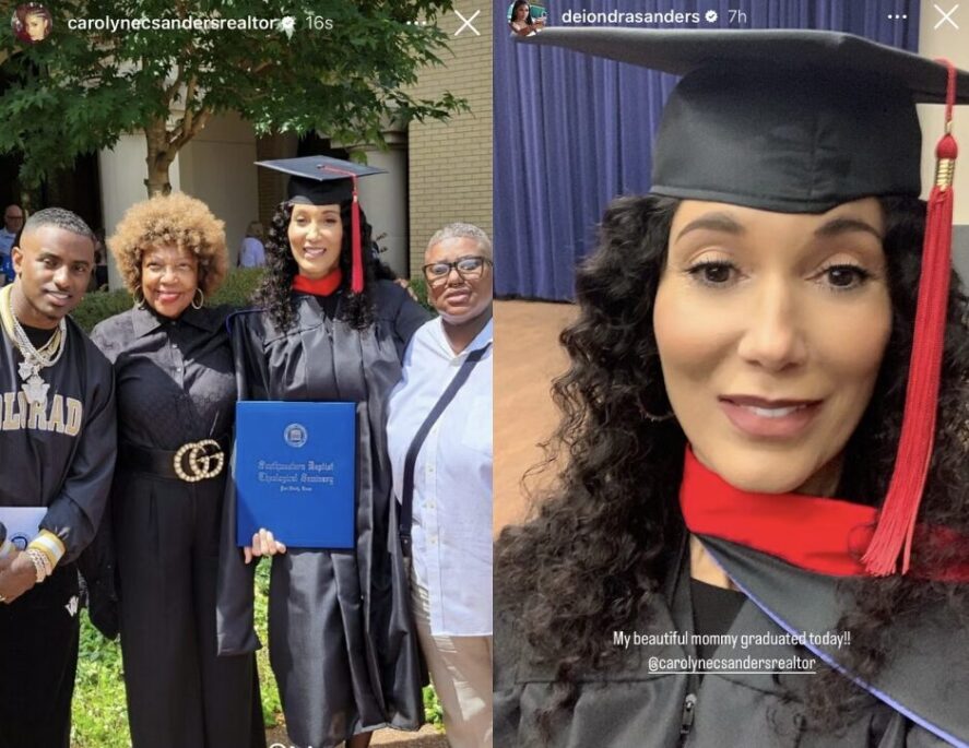 Carolyne Chambers graduates from Southern Baptist Theological Seminary (Photos: @carolynsandersrealtor / Instagram; @deiondrasanders / Instagram)