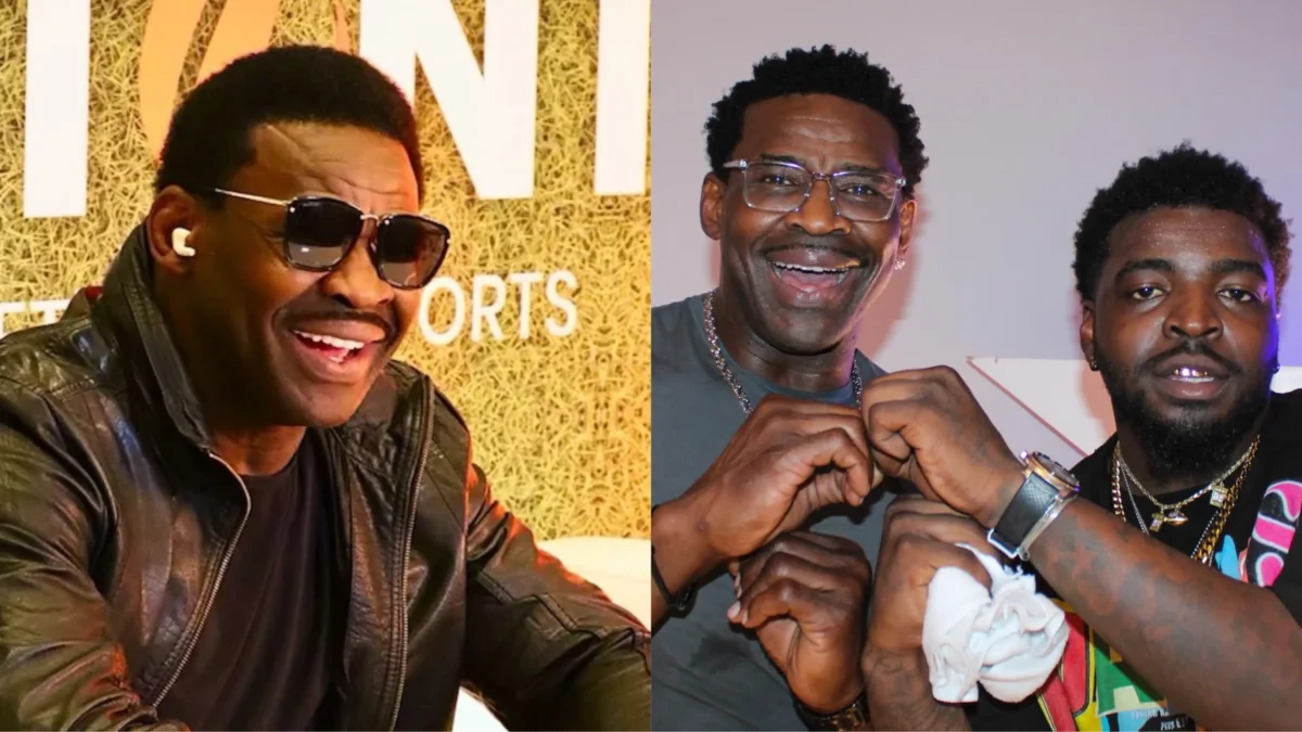 Michael Irvin's son, rapper Tut Tarantino, overheard his father calling him a fake thug while he was in prison (Photo: @michaelirvin88/Instagram; @tuttarantino/Instagram)