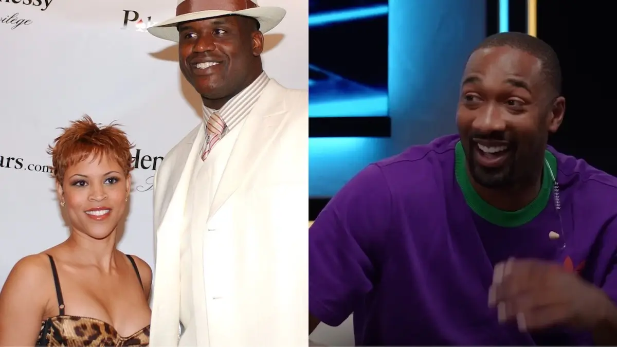 The remastered clip explains how Shaquille O'Neal's rumored affair with Laura Govan while he was still married to Shaunie undermined Gilbert Arenas' game. (Photo: Gustavo Caballero/Getty Images; Gil's Arena/ YouTube)