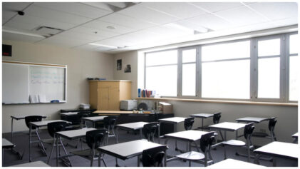 Empty classroom in North Texas School