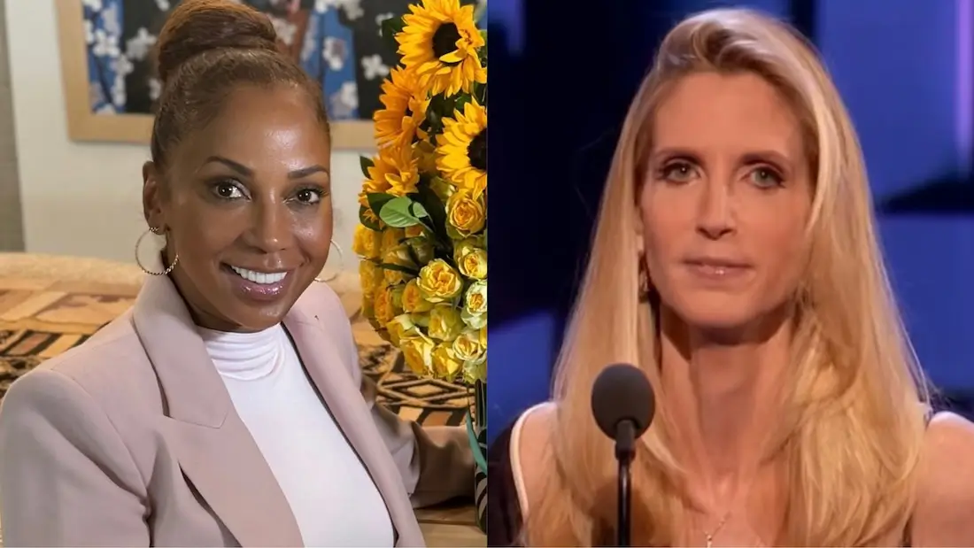 Holly Robinson Pete blasts Ann Coulter for mocking Tim Walz's son with a learning disorder. (Photos: @hollyrpeete/Instagram; Comedy Central/YouTube)