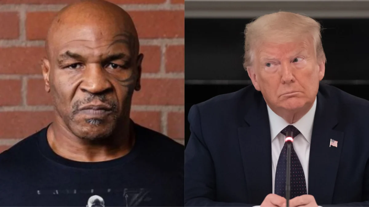 Donald Trump's alleged confrontation with Mike Tyson over rumors that he slept with Robin Givens was covered in a 2005 biography. (Photos: @miketyson/Instagram; SAUL LOEB / AFP)