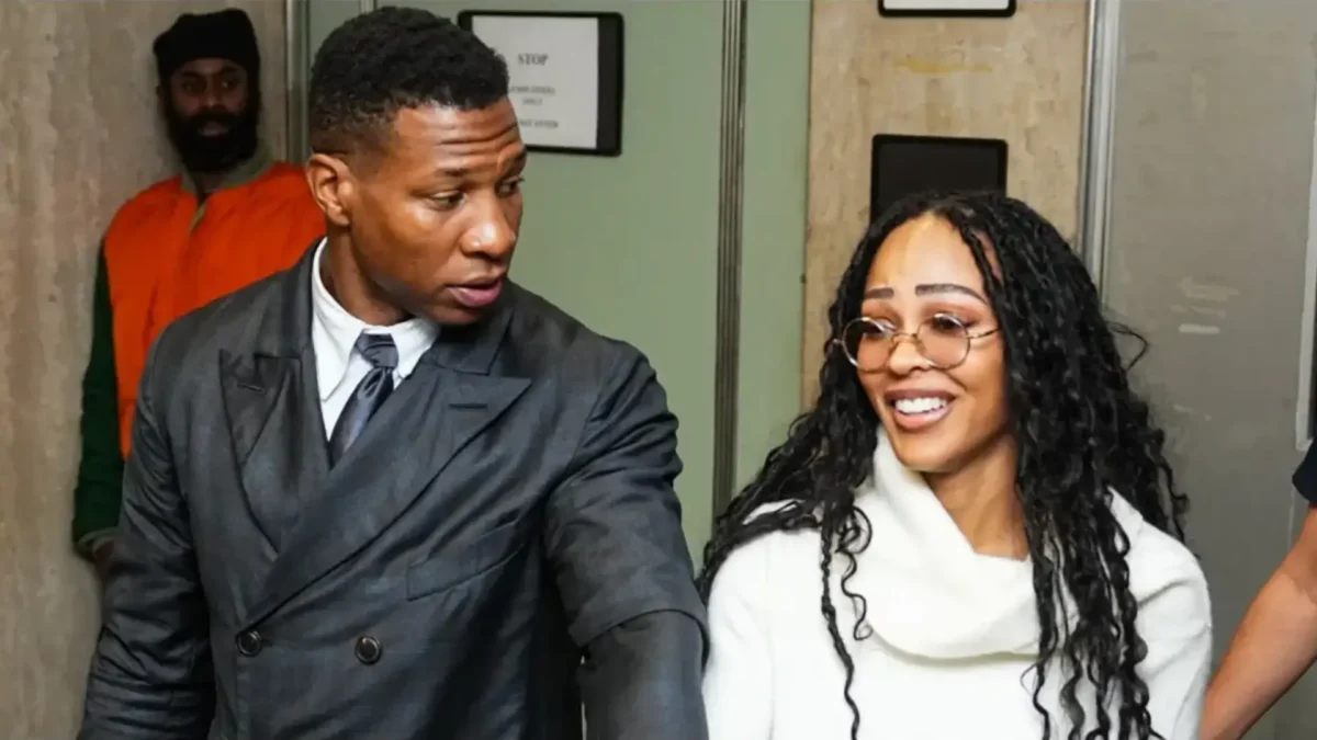 Actress Meagan Good is reportedly taking responsibility for her relationship with actor Jonathan Majors and her friends are wondering what she sees in him. (Photo by John Nacion/Getty Images)