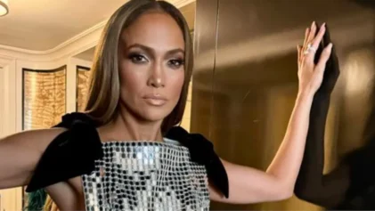 Bronx bombshell Jennifer Lopez wears a silver disco ball dress with her sides cut out at the premiere of her new movie "Unstoppable" at the TIFF Festival. (Instagram/ @JLO)