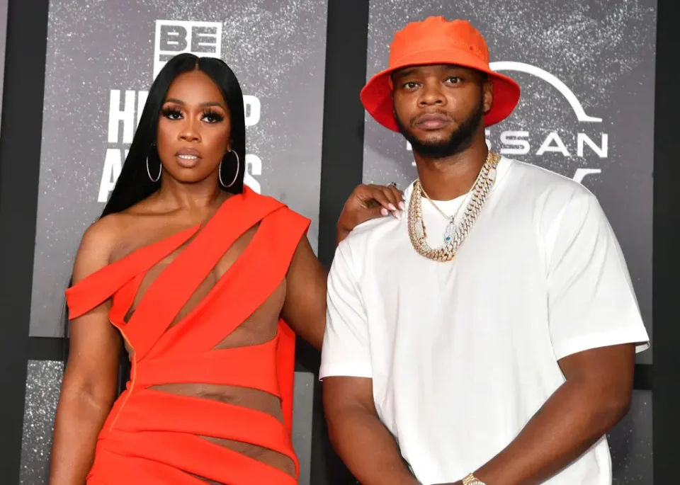 ATLANTA, GEORGIA - OCTOBER 01: (L-R) Remy Ma and Papoose attend the 2021 BET Hip Hop Awards at Cobb Energy Performing Arts Centre on October 01, 2021 in Atlanta, Georgia. (Photo by Paras Griffin/Getty Images for BET)
