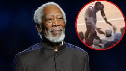 Auburn basketball player apologizes after slapping away Morgan Freeman's hand during game against Ole Miss.