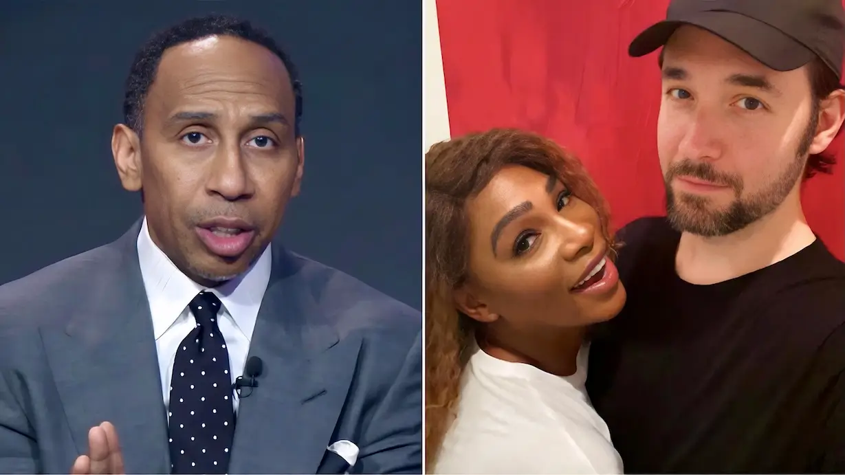 Stephen A. Smith calls out Serena Williams for her c-walk performance at the Super Bowl (Photo by @stephenasmith/Instagram; @alexisohanian/Instagram)