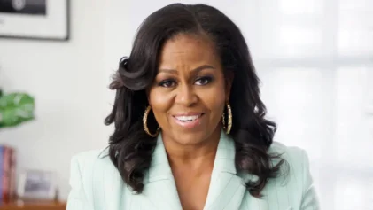 UNSPECIFIED - MARCH 27: In this screengrab, Michelle Obama presents the Social Justice Impact Award during the 52nd NAACP Image Awards on March 27, 2021. (Photo by NAACP via Getty Images)