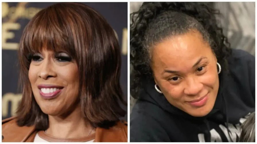 Gayle King slammed for telling South Carolina coach Dawn Staley she was rooting for Iowa during NCAA championship game.