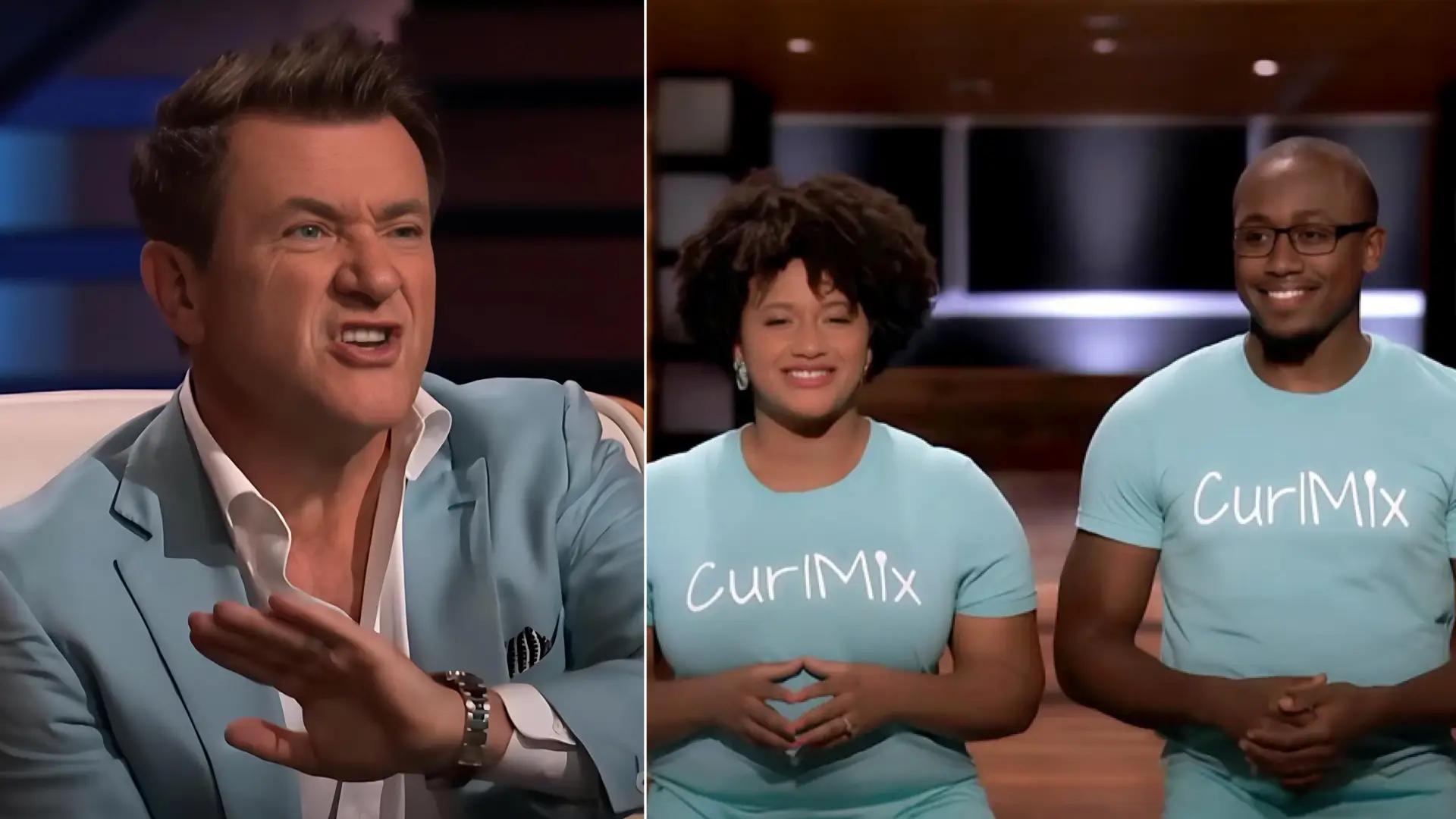 "Shark Tank" judges pass on multimillion-dollar Black haircare line CurlMix in "savage" showdown. (Photo: Shark Tank/ Sony Pictures Television via YouTube)