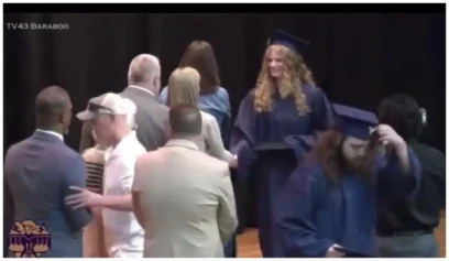 White Father Storms Stage During High School Graduation