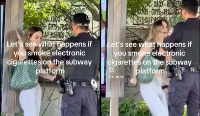 White Woman Handcuffed After Throwing Tantrum at NYPD Cops Who Allegedly Caught Her Evading Subway Fare, Puffing On Vape Inside Station