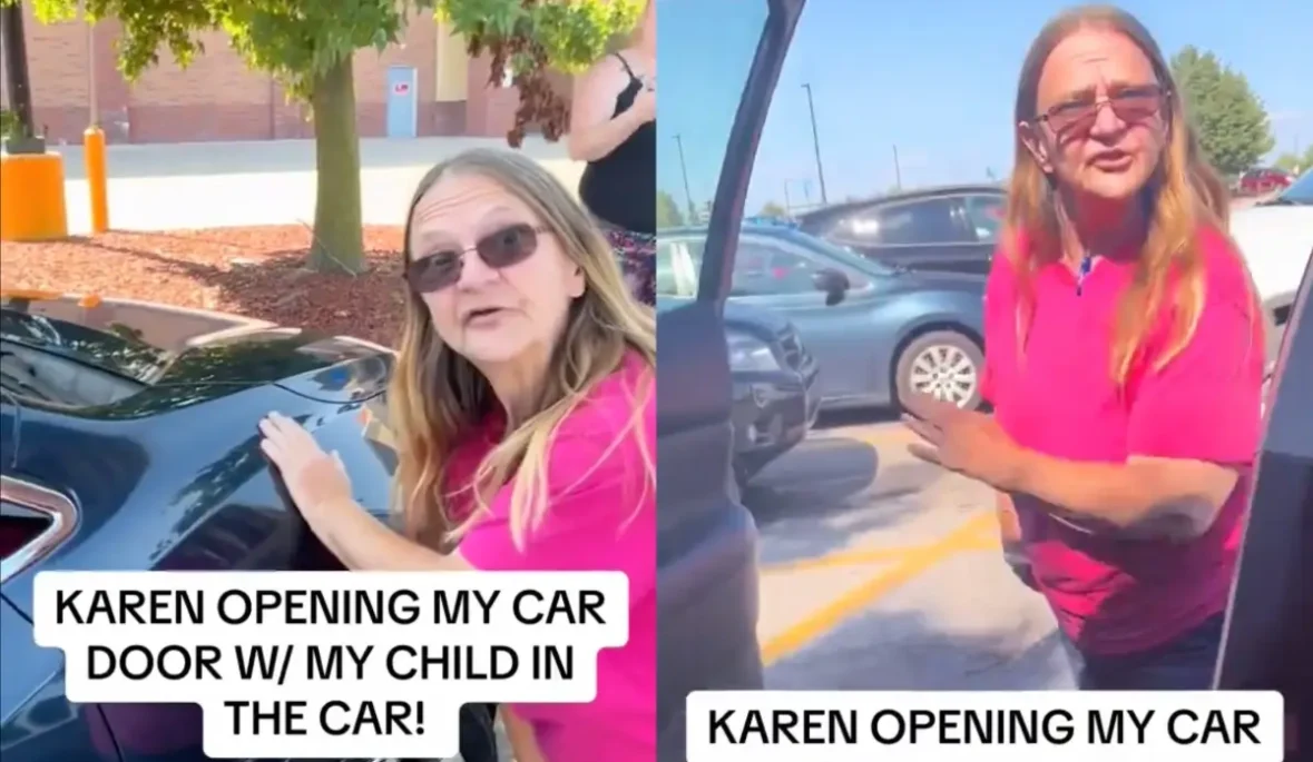 Crazed White Woman Opens Up Black Woman's Car Door with Her Child in the Backside In Dispute Over Parking Spot