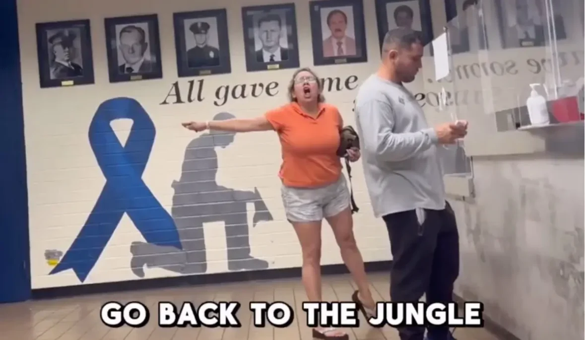 “Karen” is verbally abused at the Los Angeles police station for telling the wrong black man to “go back to Africa”