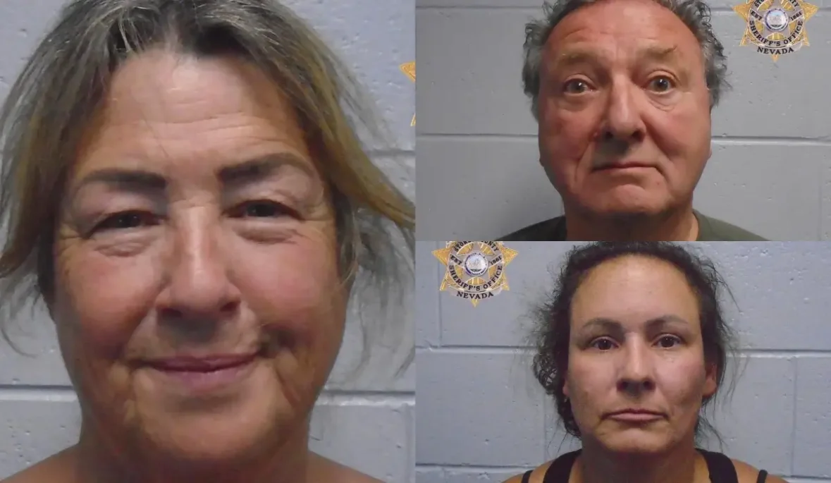 Nevada woman smiles in mugshot after being arrested with her daughter and husband who allegedly told black man he had 'a hanging tree for n***as like you'