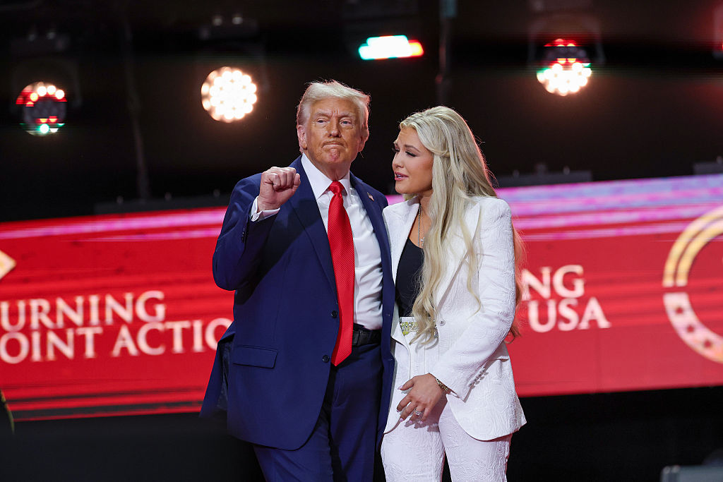 Donald Trump's embrace with Charlie Kirk's widow sparks conversation. (Photo by Win McNamee/Getty Images)