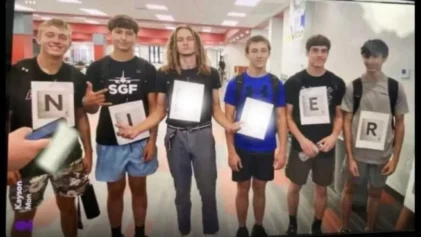 Oklahoma High School Cancels Homecoming After White Students Nonchalantly Pose In Photo Wearing Letters Spelling Out Racial Slur for School Spirit Week