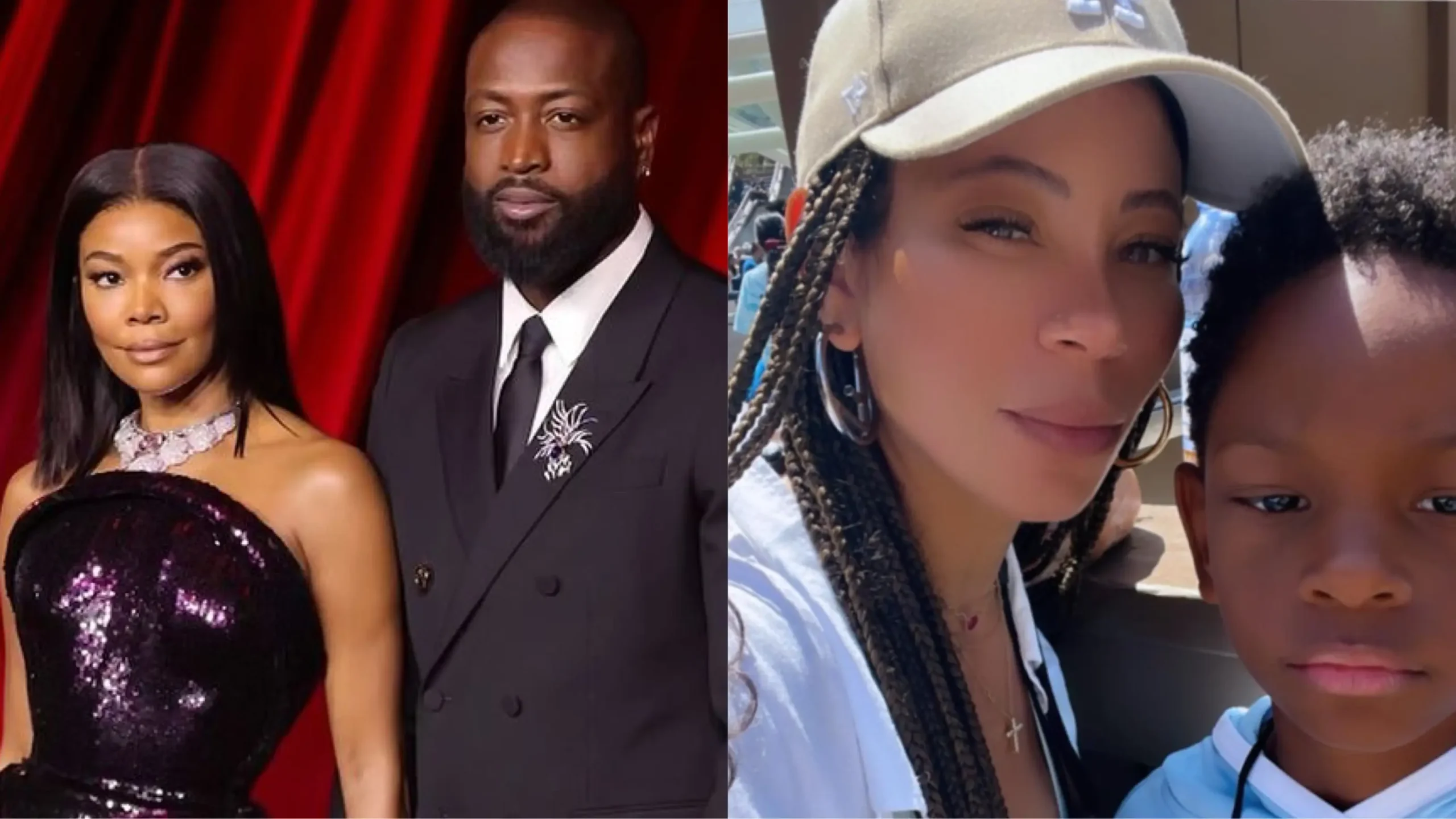 Gabrielle Union fans defend her against critics accusing her of not including Dwyane Wade's son Xavier in their family gatherings. (Photos: @gabunion/Instagram; @aja_metoyer/Instagram)