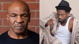 Former heavyweight champion Mike Tyson does promotion for his upcoming fight with Jake Paul with comedian Funny Marco and fans are worried that he was upset. (Photos: @miketyson / Instagram; @funnymarco / Instagram)