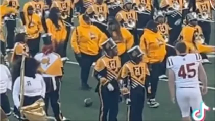 White Tuskegee Football Player Shoves Black Alabama State Band Member and Flips Crowd Off in Viral Video