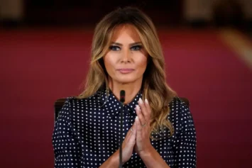 WASHINGTON, DC - SEPTEMBER 03: First Lady Melania Trump attends an event to mark National Alcohol and Drug Addiction Recovery Month in the East Room of the White House on September 3, 2020 in Washington, DC. The First Lady hosted a round table event with people who are recovering from substance use and mental health issues. (Photo by Drew Angerer/Getty Images)