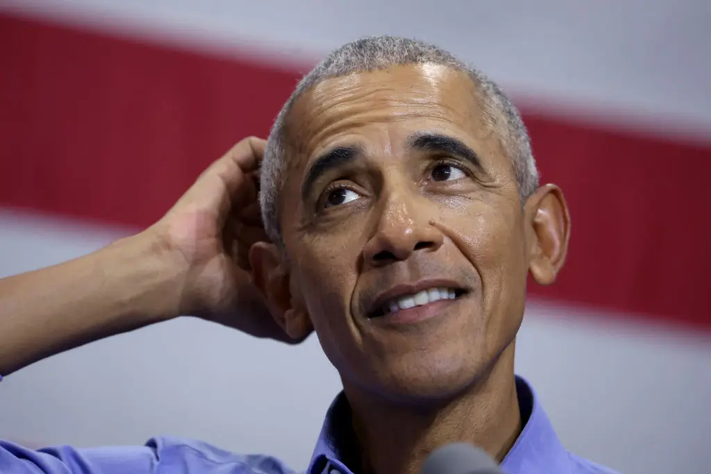 MILWAUKEE, WISCONSIN - OCTOBER 29: Former US President Barack Obama speaks at a rally to support Wisconsin Governor Tony Evers and Democratic candidate for U.S. Senate in Wisconsin Mandela Barnes on October 29, 2022 in Milwaukee, Wisconsin. Evers and Barnes, who currently serves as the state's lieutenant governor, are both facing close mid-term races. (Photo by Scott Olson/Getty Images)
