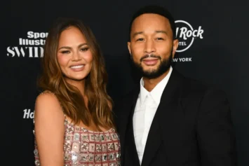 Chrissy Teigen and John Legend at the 2024 Sports Illustrated Swimsuit Issue Launch Party held at the Hard Rock Cafe on May 16, 2024 in New York City. (Photo by Kristina Bumphrey/Variety via Getty Images)