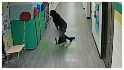 Shocking Video Shows Illinois Teacher's Aide Drag 8-Year-Old Boy Down Hallway Before Shoving the Child Into Classroom and Kicking Him