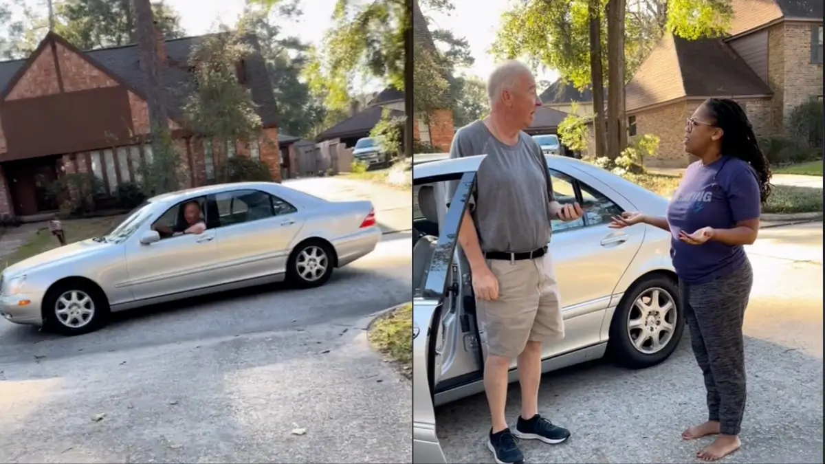 White Man Follows Black Mother and Daughter Home, Hurls N-Word and Refuses to Leave After She They Bypass Him In Traffic,Video Shows