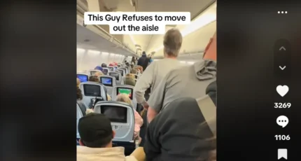 Man Delta flight refuses to move out of aisle