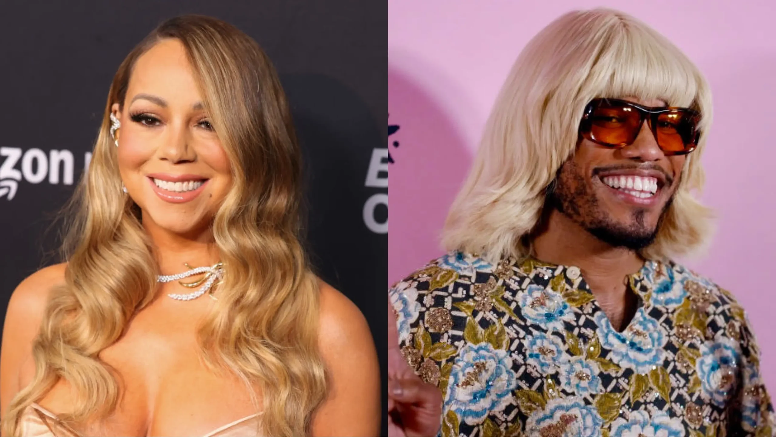 Mariah Carey and Anderson .Paak cause a stir after holding hands while stepping out for dinner 
(Photo by Mark Von Holden/Billboard via Getty Images; Hanna Lassen/Getty Images)
