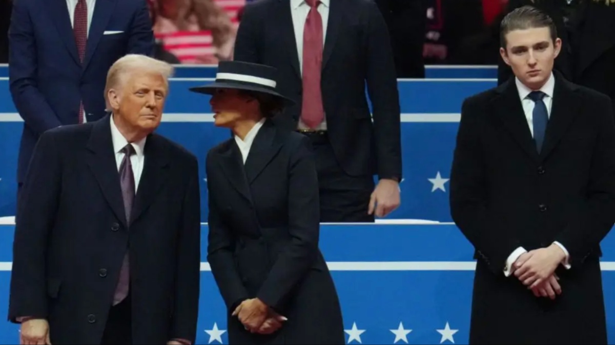 President Donald Trump's comments about his son, Barron Trump, with his wife, First Lady Melania Trump, spark confusion. (Photo by Joe Raedle/Getty Images)