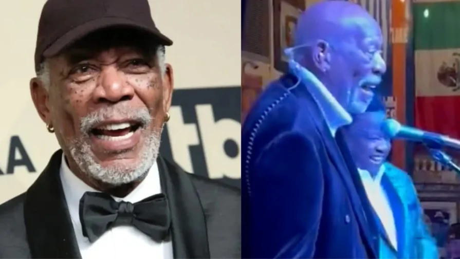 Morgan Freeman and Al Green (Photo by Dan MacMedan/Getty Images; @OmarJimenez/X)