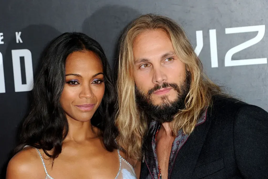 SAN DIEGO, CA - JULY 20: Actress Zoe Saldana and husband/artist Marco Perego arrives for the premiere of Paramount Pictures' "Star Trek Beyond" held at Embarcadero Marina Park South on July 20, 2016 in San Diego, California. (Photo by Albert L. Ortega/Getty Images)
