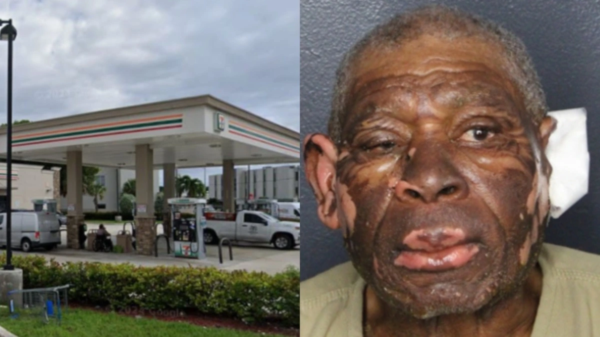 Franklin Davis is accused of setting his partner's car on fire at a 7-Eleven convience store.