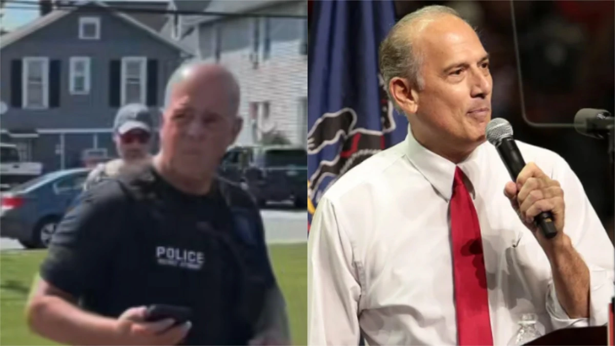 Lycoming District Attorney Tom Marino (right) is defending one of his officers, Tyson Havens (left).