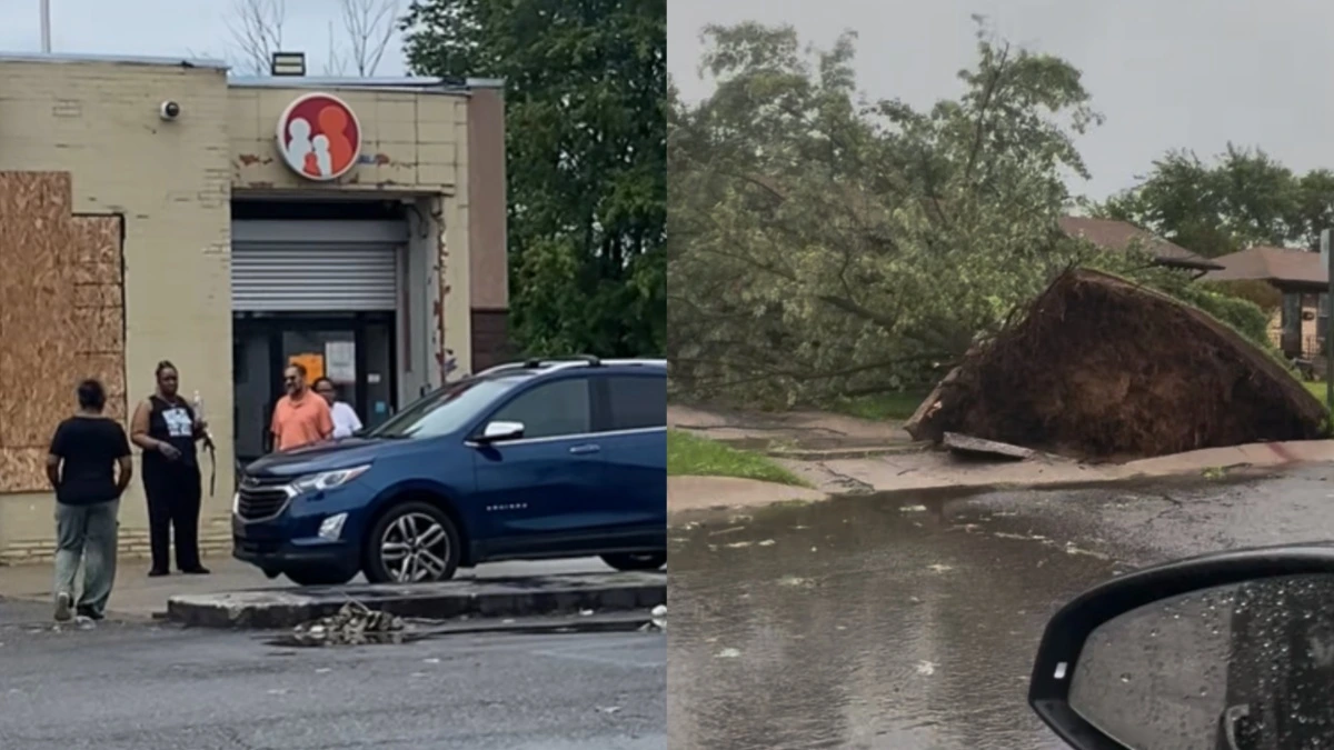 An Indiana woman says folks in her town have started looting after catastophic storms.